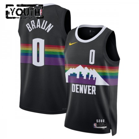 Dres Denver Nuggets Christian Braun Nike 2025-26 City Edition Crno Swingman - Dječji